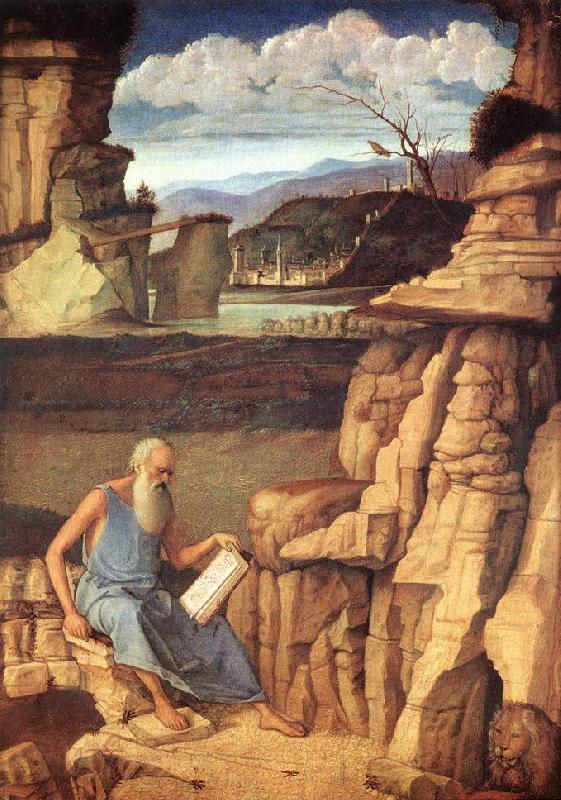 BELLINI, Giovanni St Jerome Reading in the Countryside